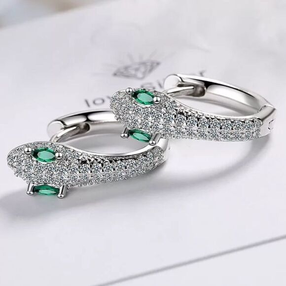 The Serpentine Earring in 925 and cubic zirconia - Picture 10 of 11